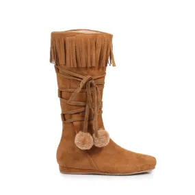 014-DAKOTA 1" Heel Boot with fringe and poms Childrens.