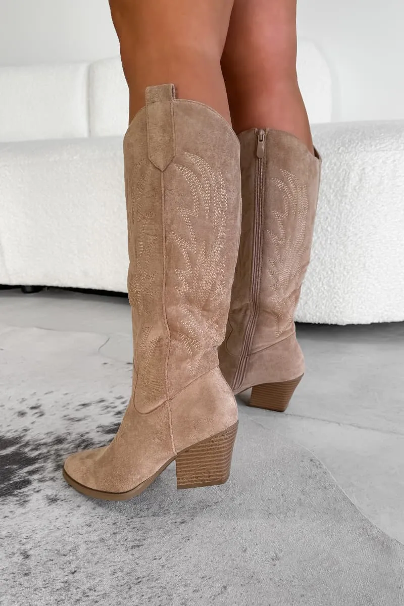 ALBA Cowboy Western Boots - Taupe