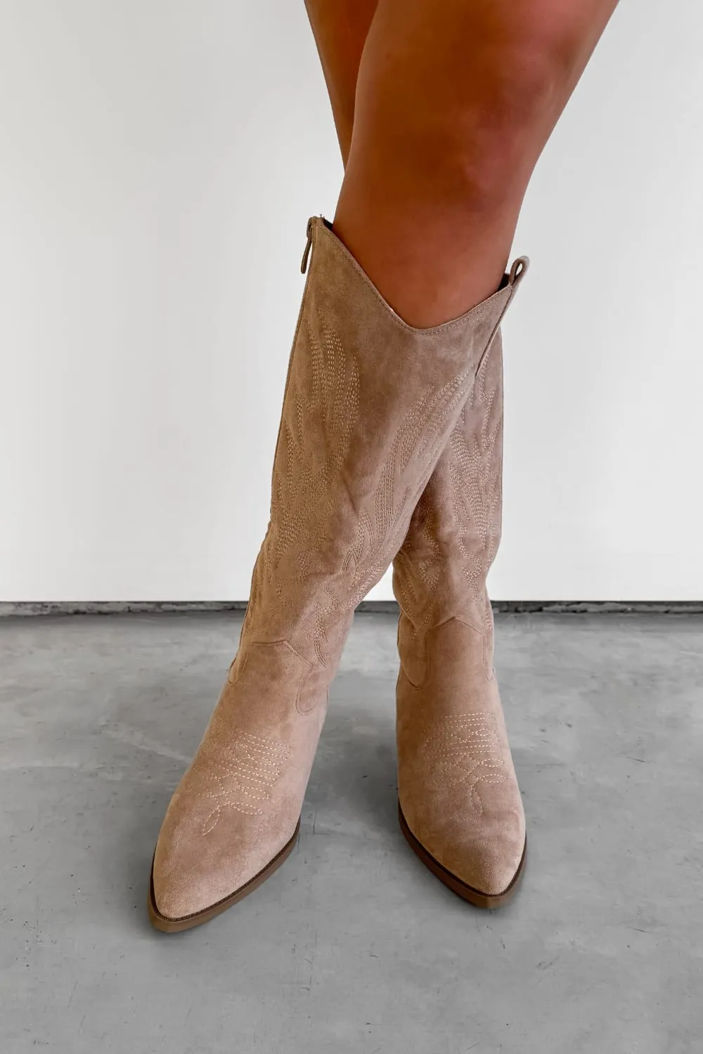 ALBA Cowboy Western Boots - Taupe
