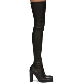 Alexander McQueen Black Leather OTK Heeled Tall Boots Alexander McQueen Black Leather OTK Heeled Tall Boots