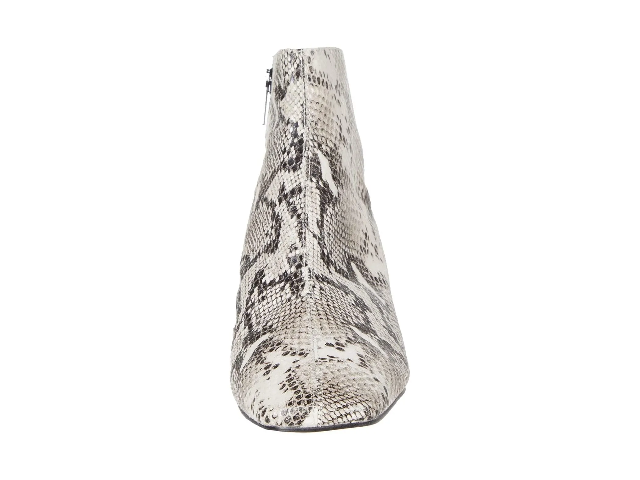Aliya Black White Snake Print Leather Pelle Moda Ankle Boots