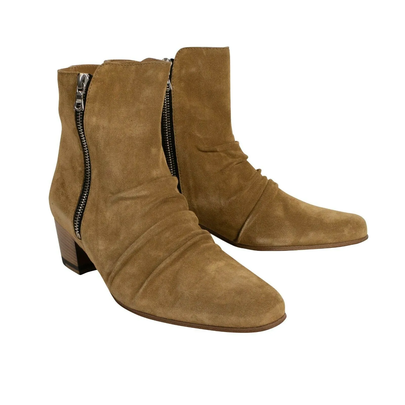 Amiri Suede Stack Ankle Boots - Tan