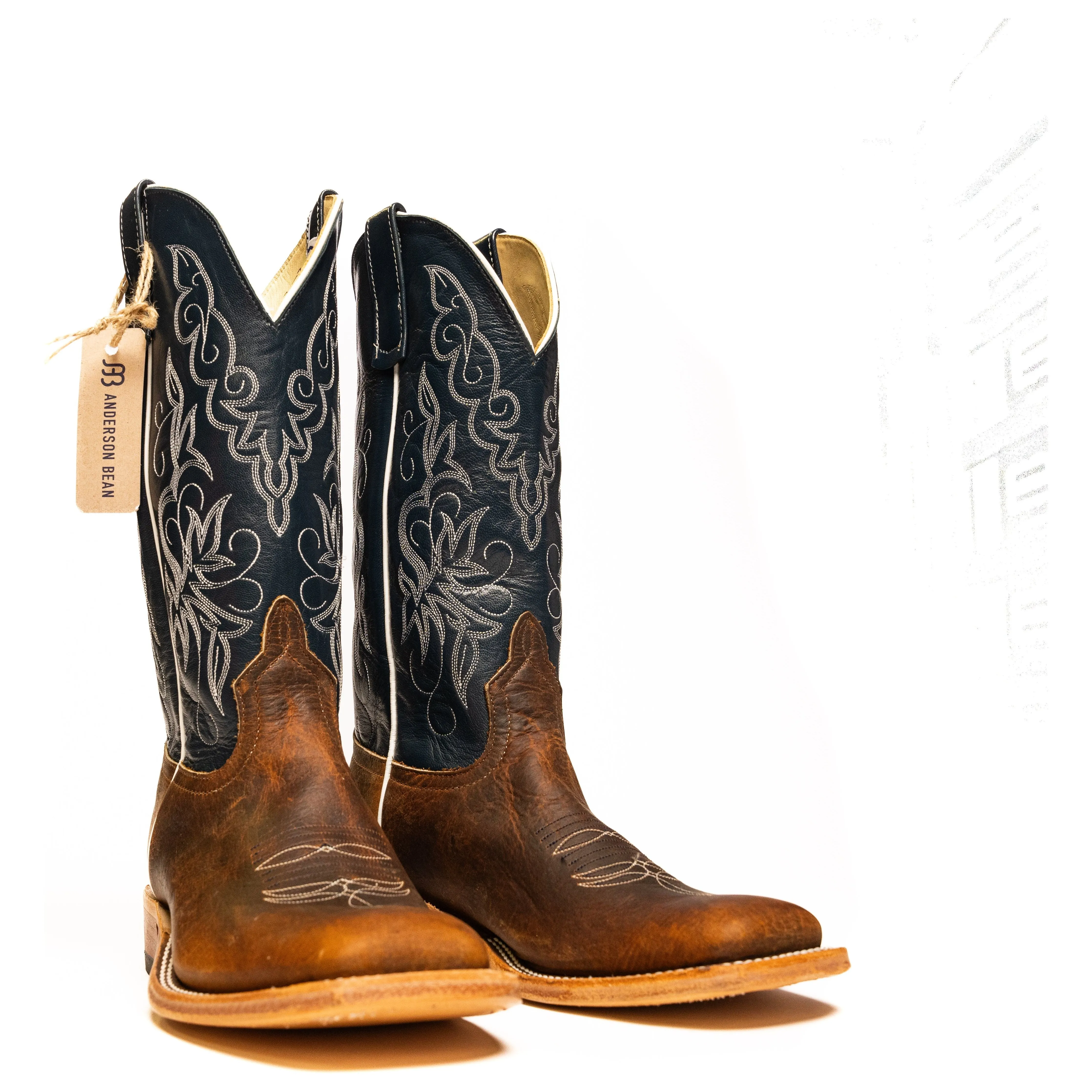Anderson Bean Distressed American Buffalo with Navy Glove Top S1107