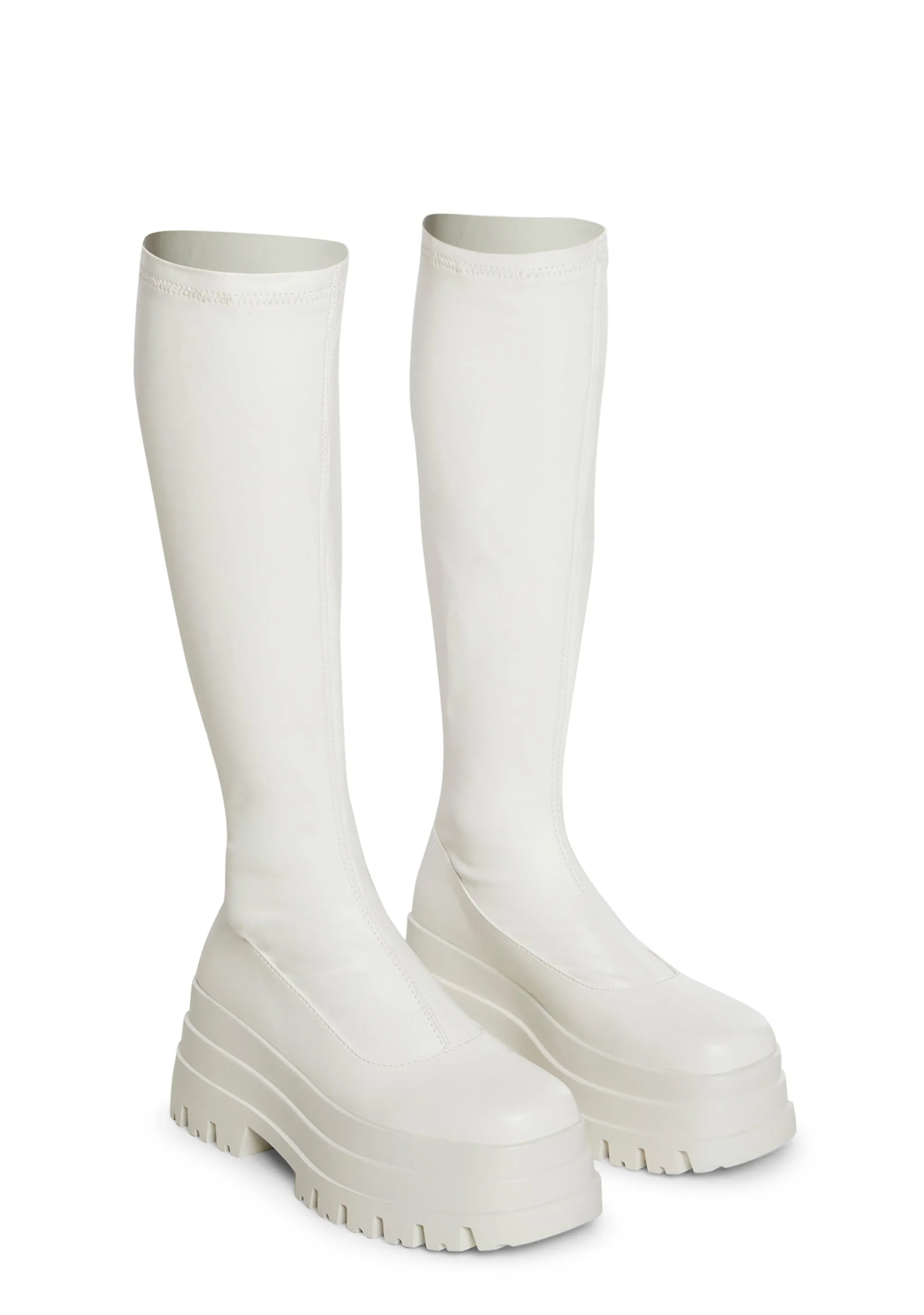 Aretha Knee High Boots - White