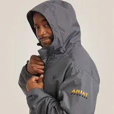 Ariat Men's Rebar Stormshell Waterproof Jacket Rebar Grey