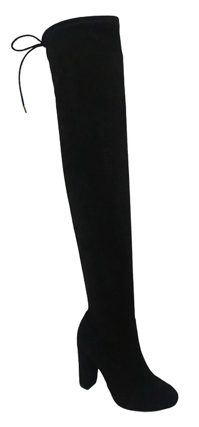 BAMBOO Hilltop-59 Over The Knee Chunky Heel Boot