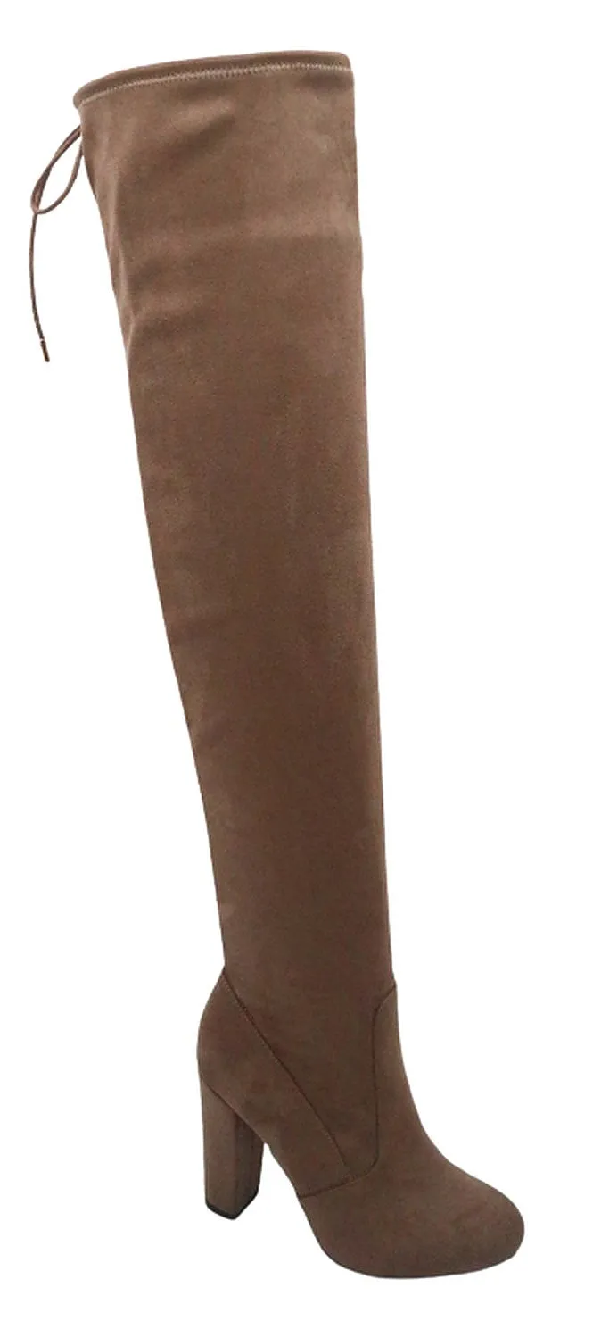 BAMBOO Hilltop-59 Over The Knee Chunky Heel Boot