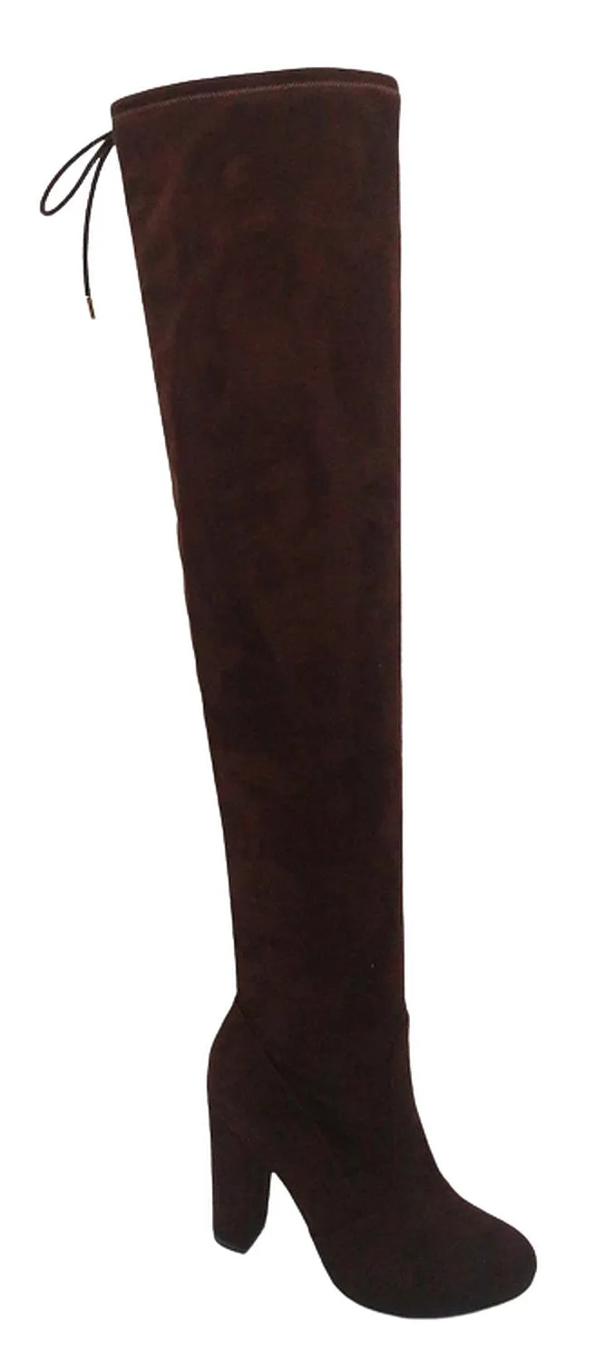 BAMBOO Hilltop-59 Over The Knee Chunky Heel Boot