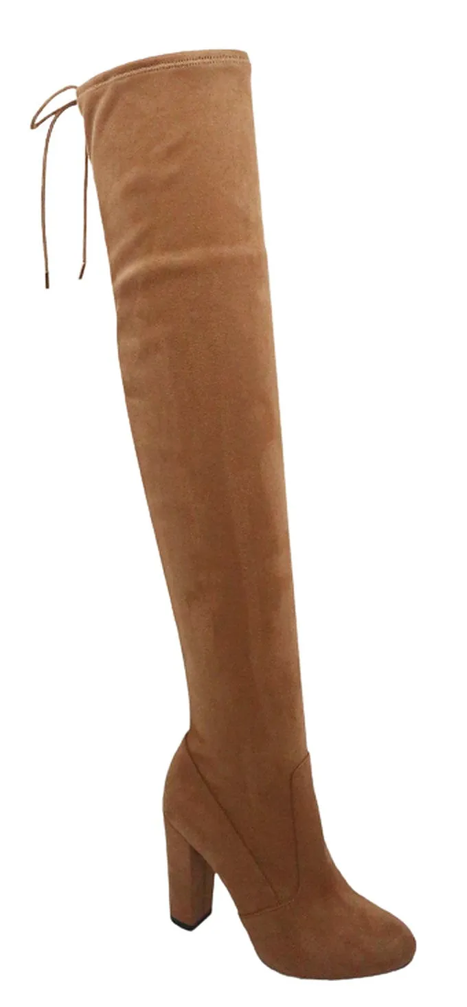BAMBOO Hilltop-59 Over The Knee Chunky Heel Boot