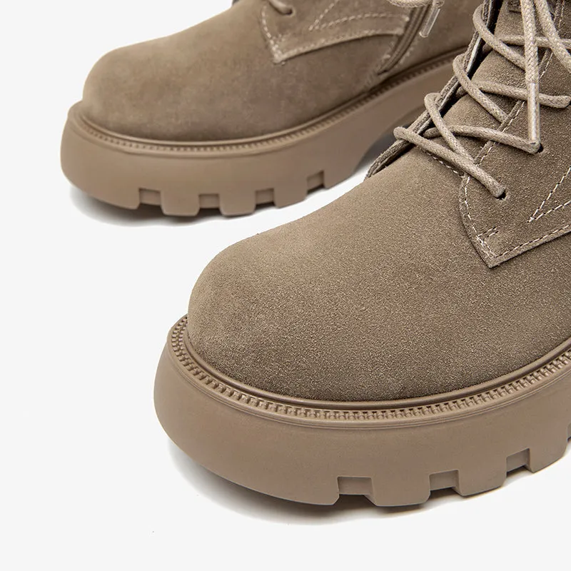 BeauToday Buckle Strap Decor Platform  Ankle Boots for Women Winter
