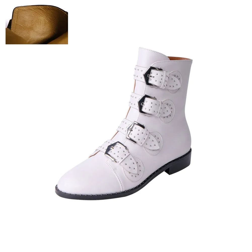 Becca Studs & Belts Motorcycle Boots -  3 Colors