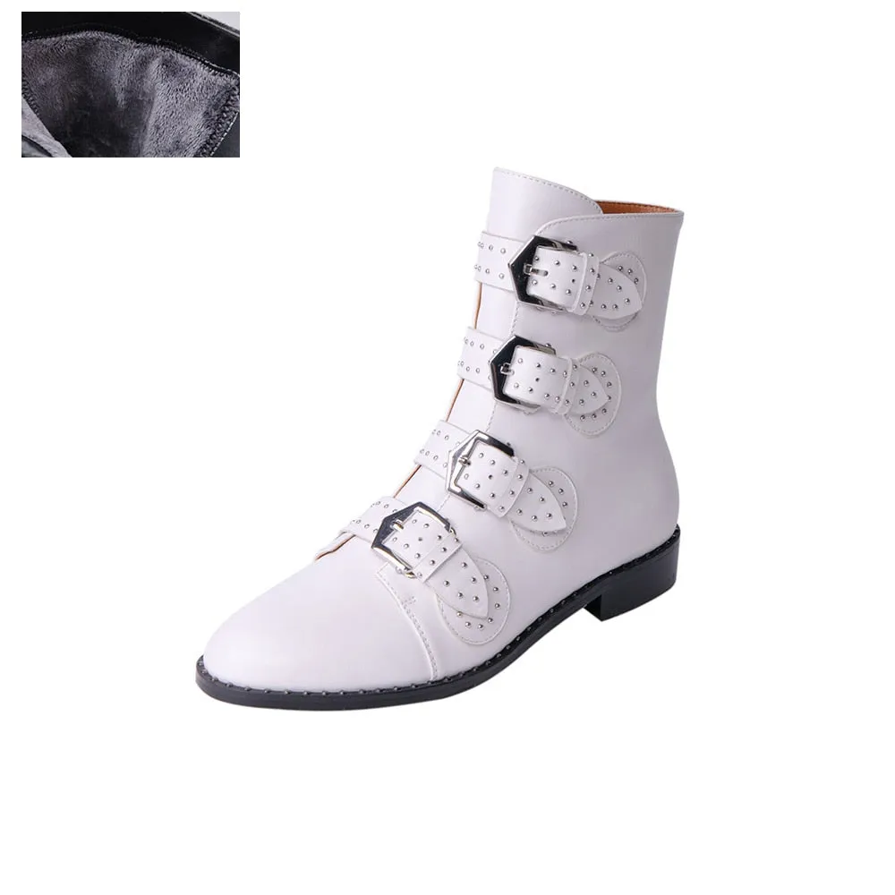 Becca Studs & Belts Motorcycle Boots -  3 Colors