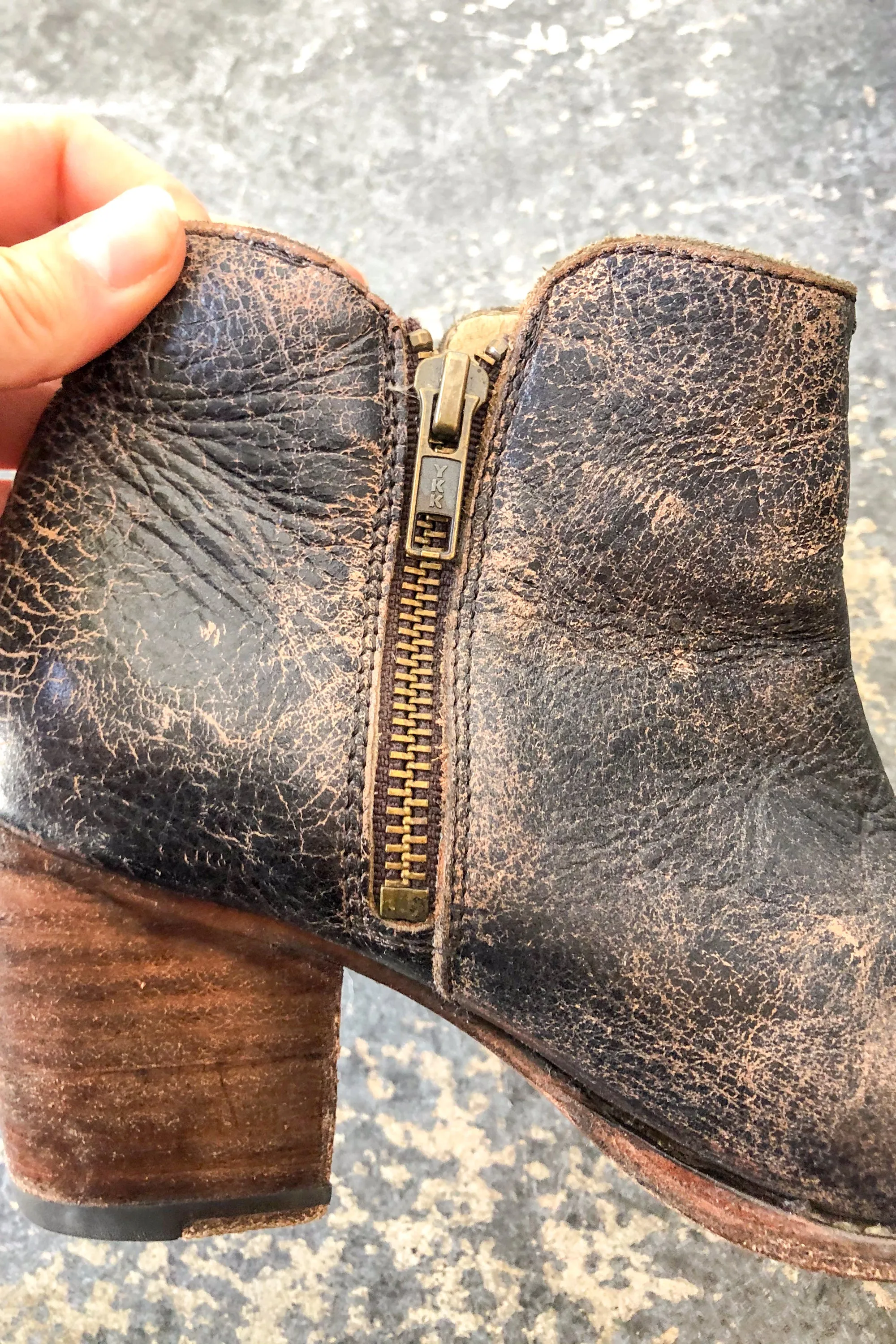Bed Stu Black Crackle Ankle Boots