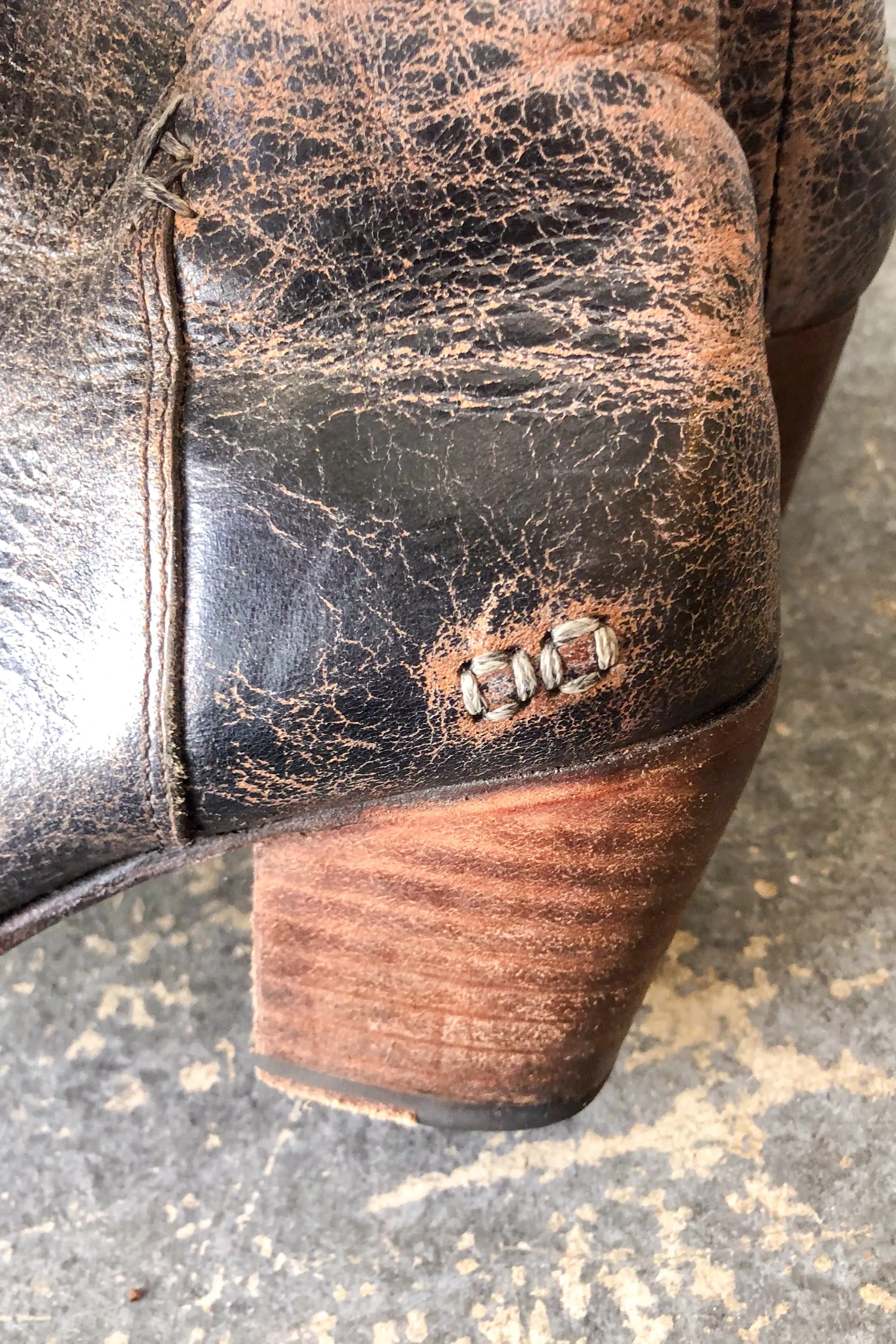 Bed Stu Black Crackle Ankle Boots