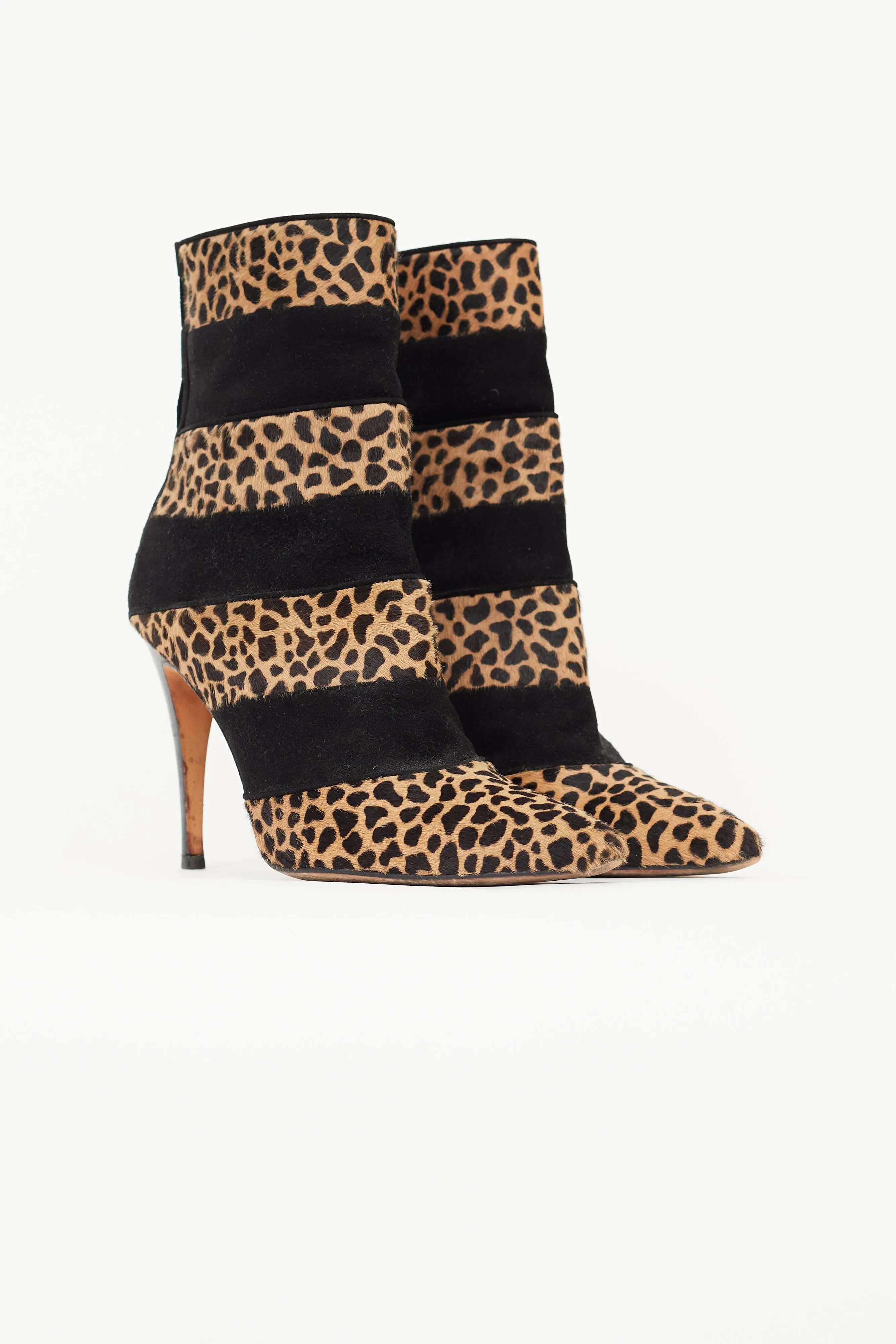 Black & Brown Print Ankle Boot