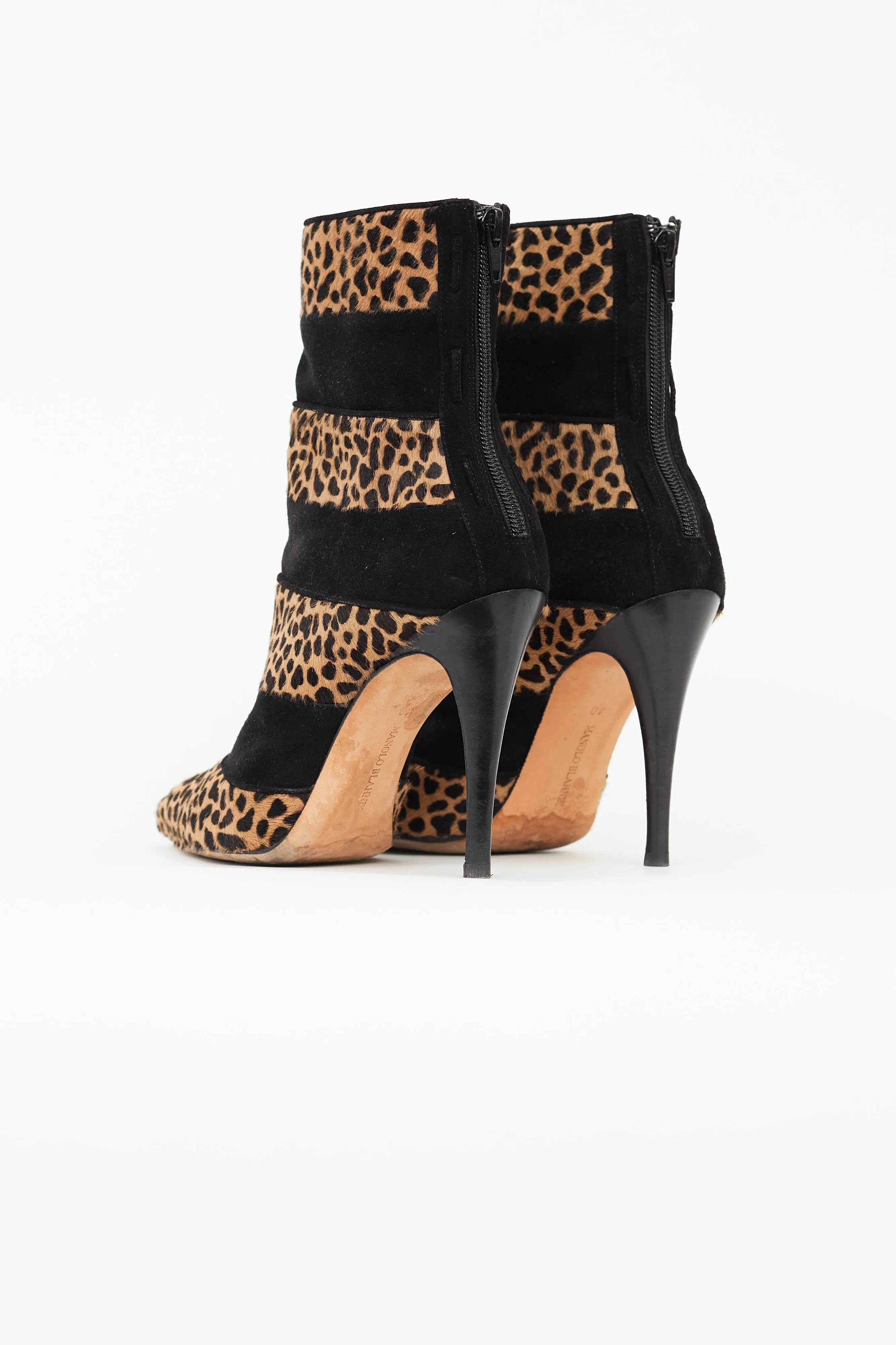 Black & Brown Print Ankle Boot