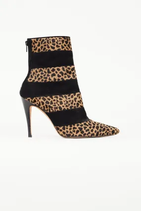 Black & Brown Print Ankle Boot