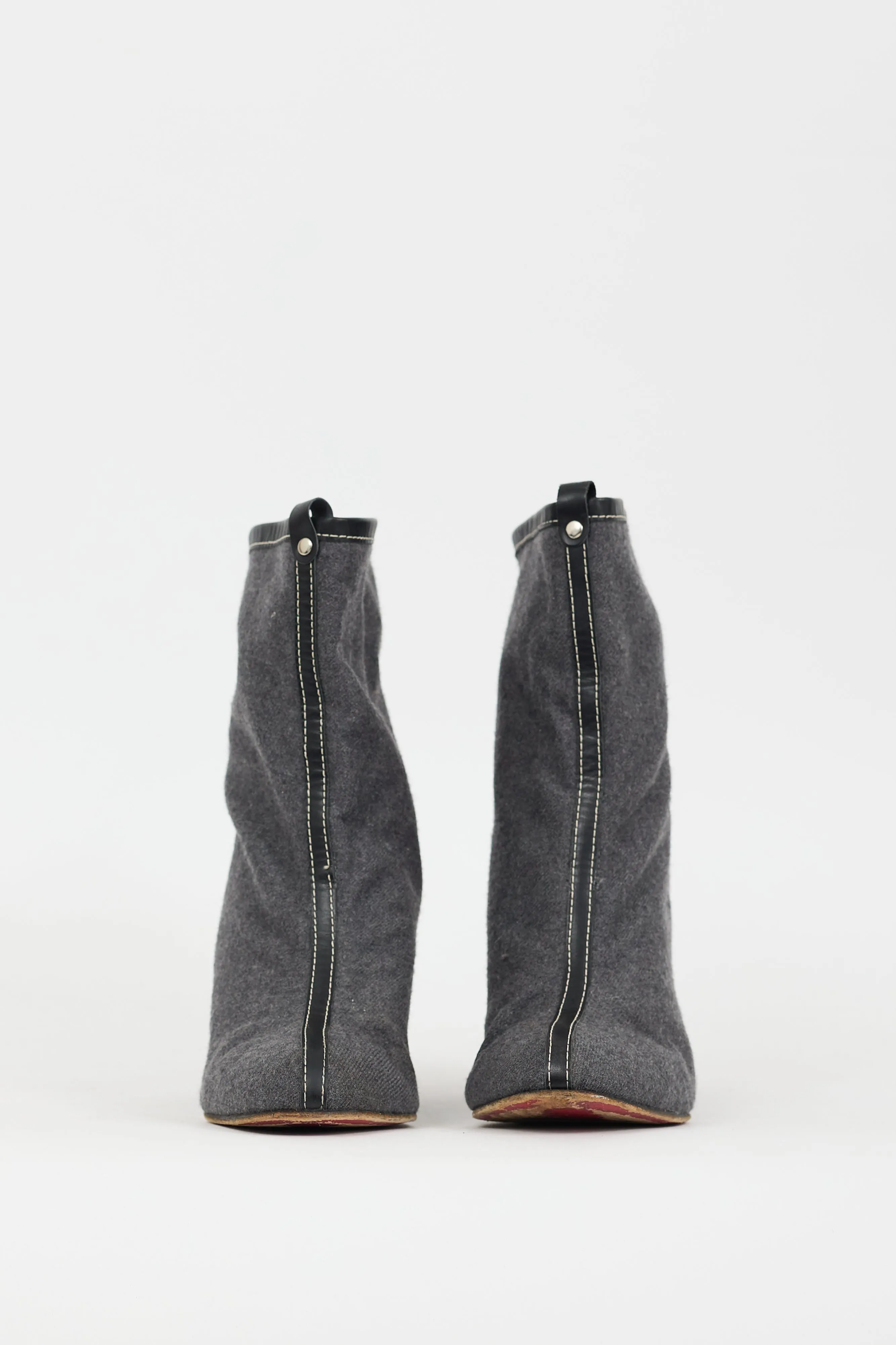 Black & Grey Felt Jessy Wedge Boot