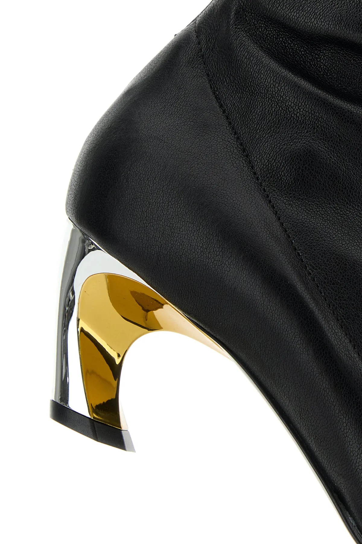Black leather Armadillo ankle boots