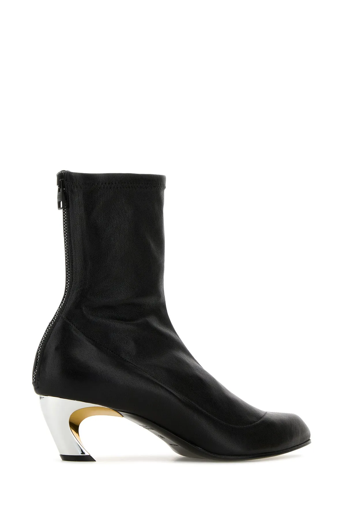 Black leather Armadillo ankle boots