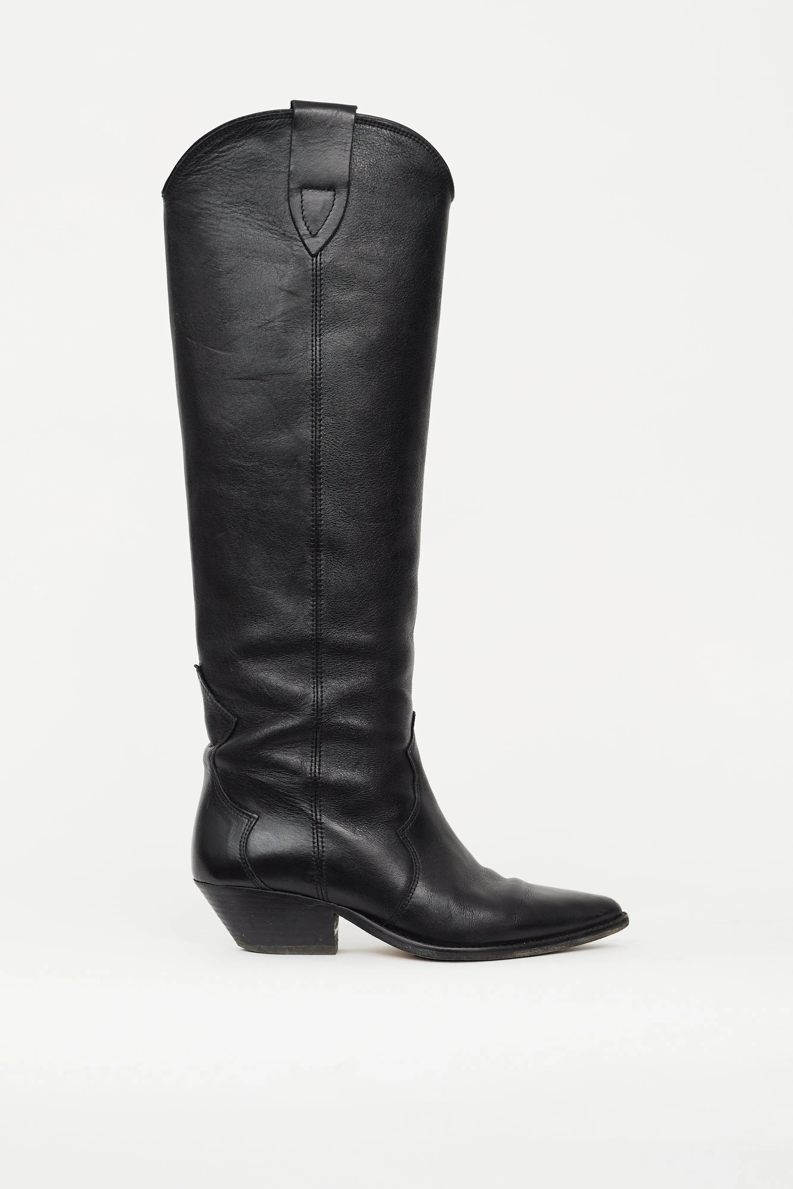 Black Leather Denvee Knee High Boot