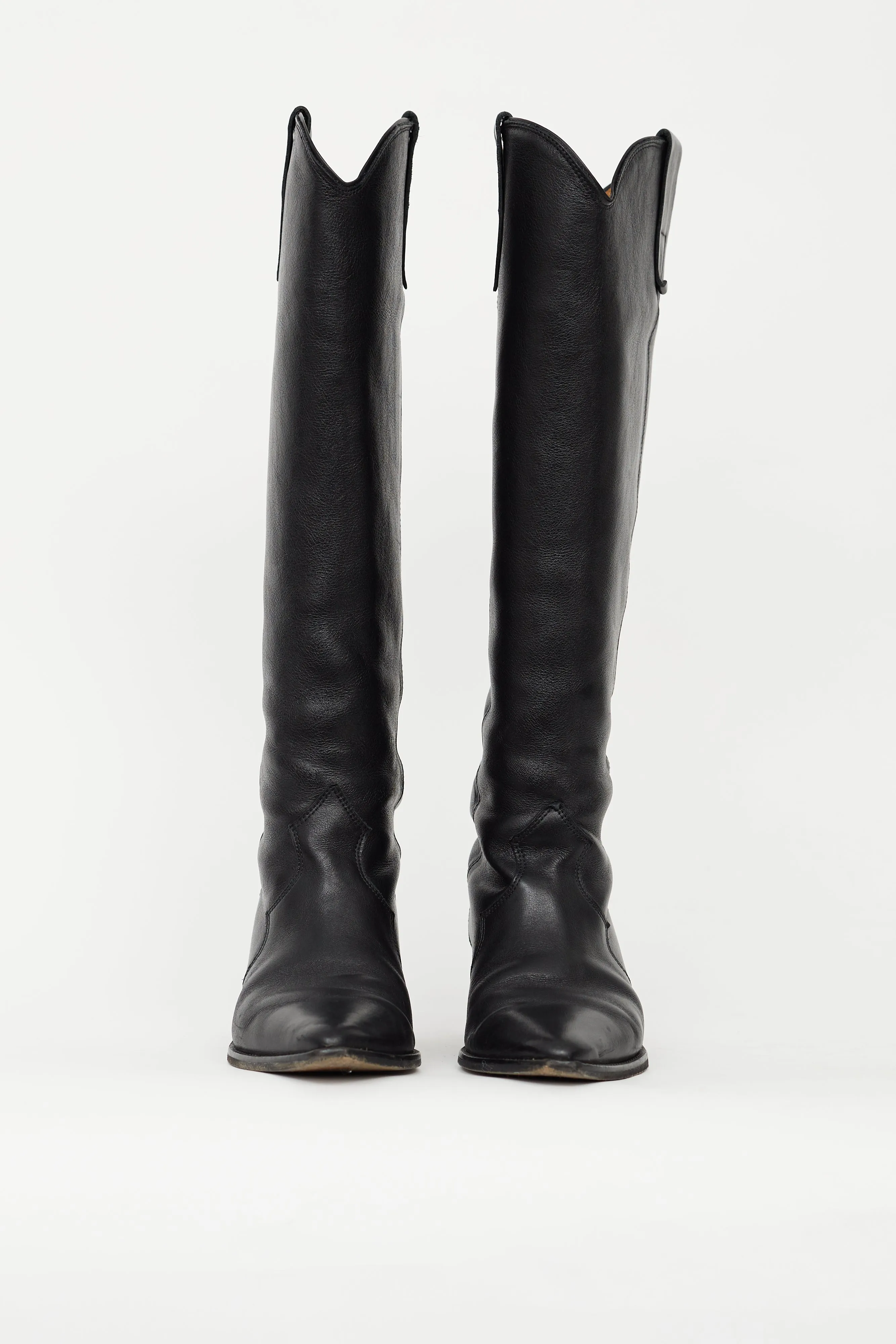 Black Leather Denvee Knee High Boot