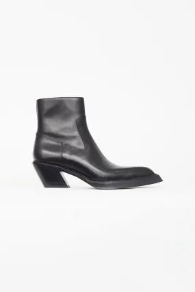 Black Leather Donovan Ankle Boot