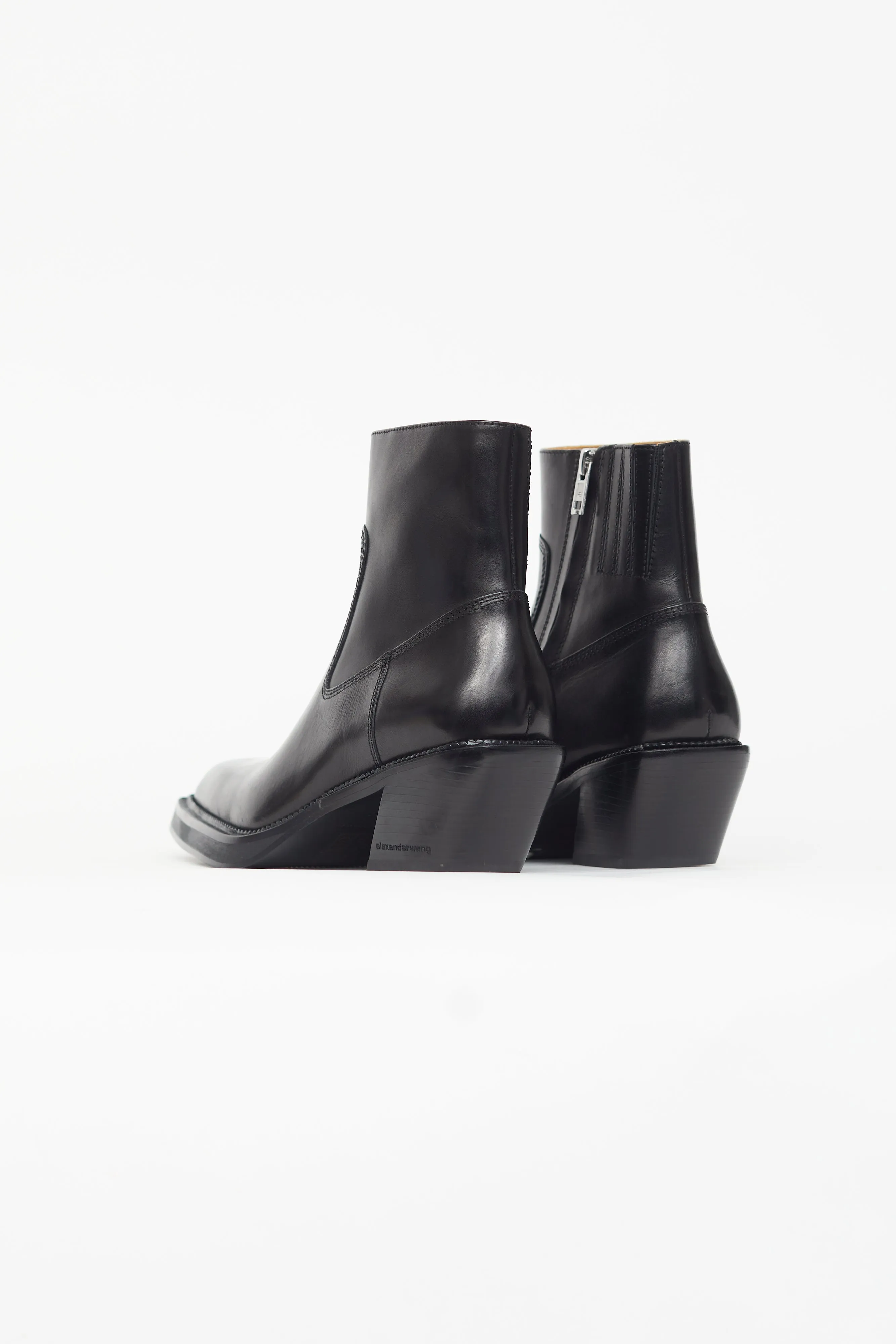 Black Leather Donovan Ankle Boot