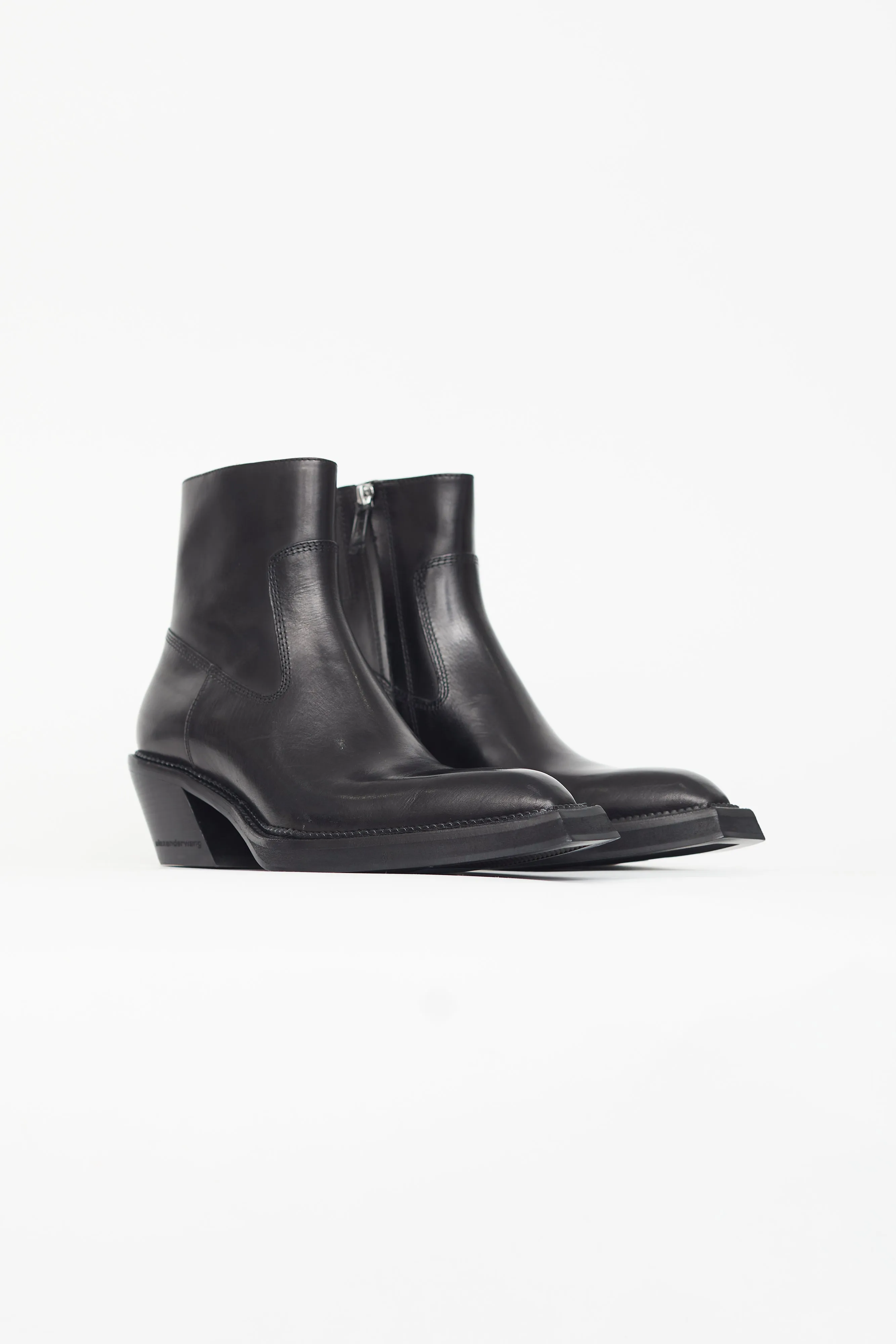 Black Leather Donovan Ankle Boot