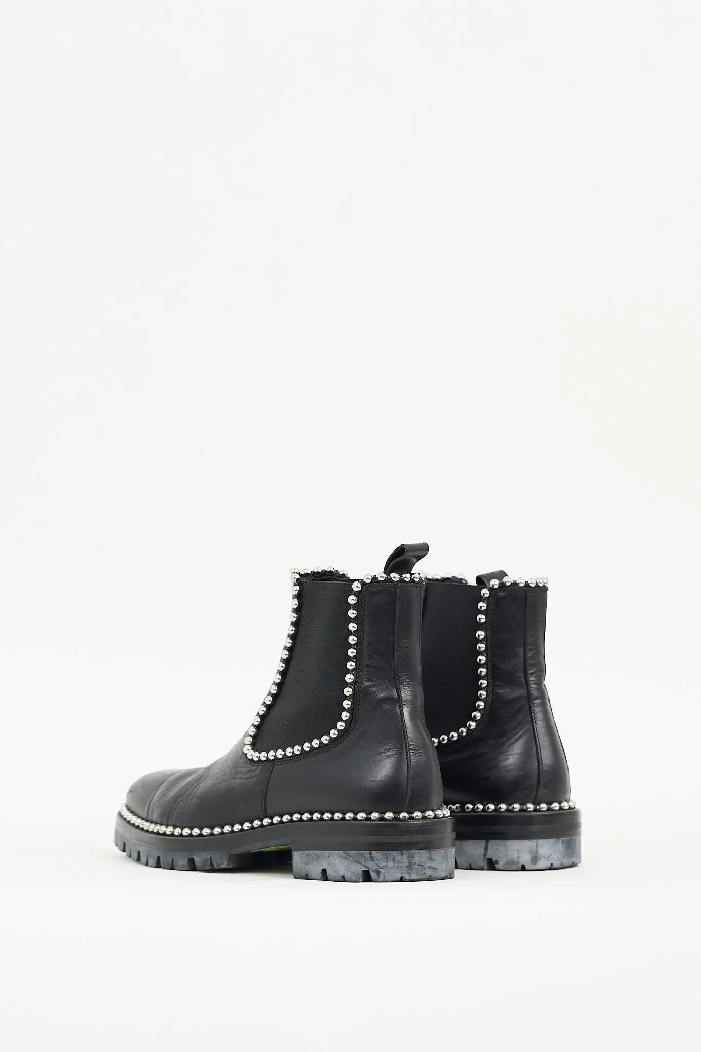 Black Leather Spencer Embellished Boot