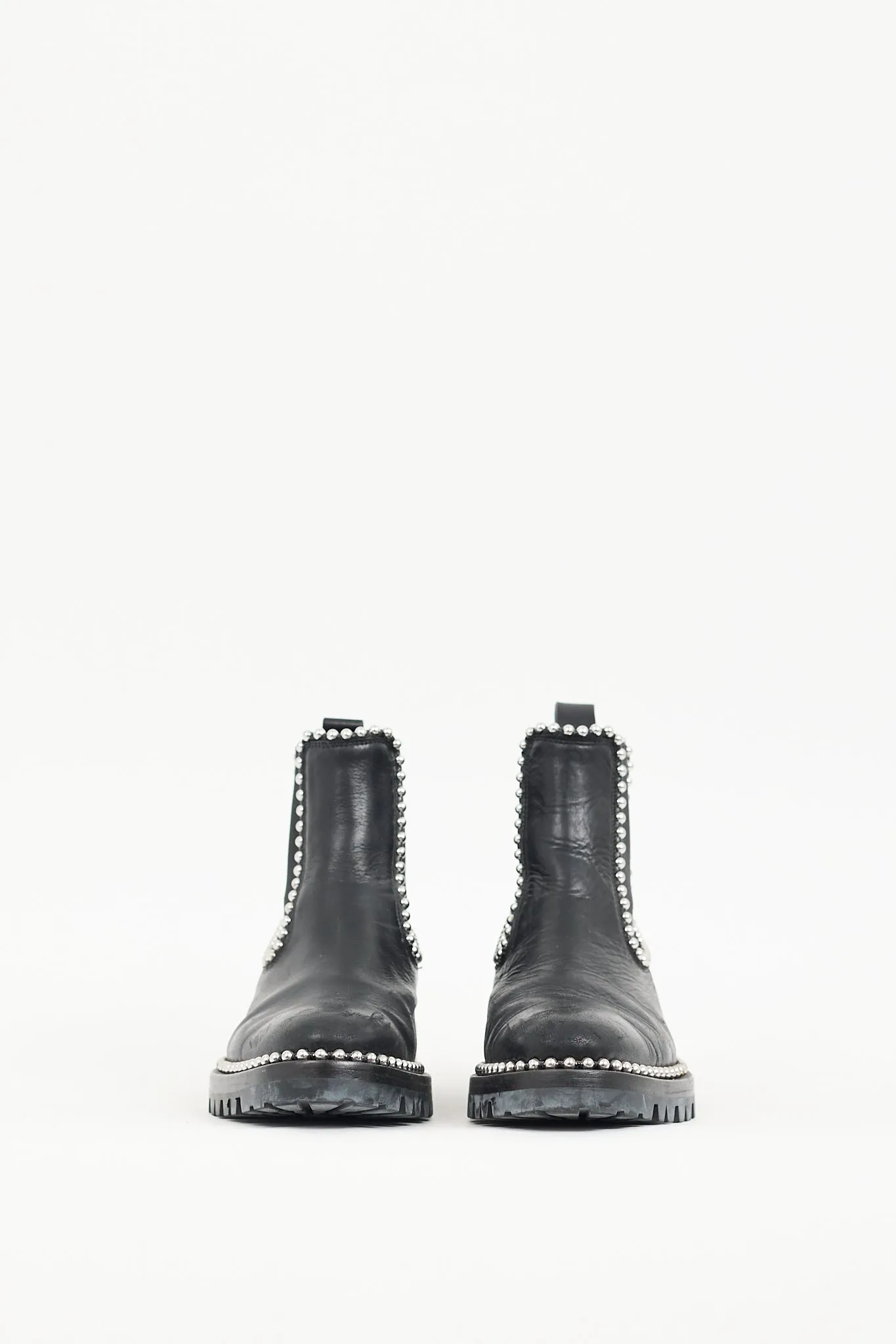 Black Leather Spencer Embellished Boot