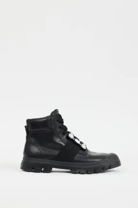 Black Leather Walky Viv Embellished Boot