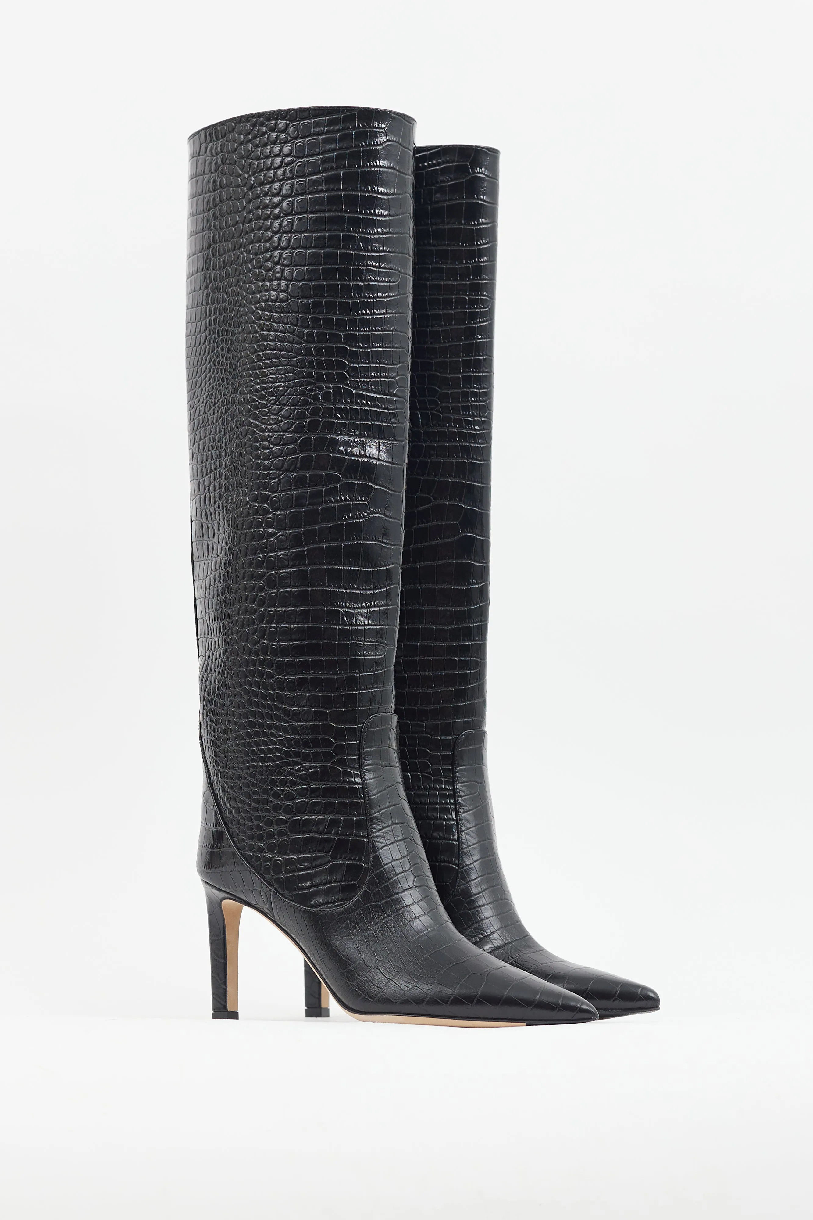 Black Mavis Embossed Knee Boot