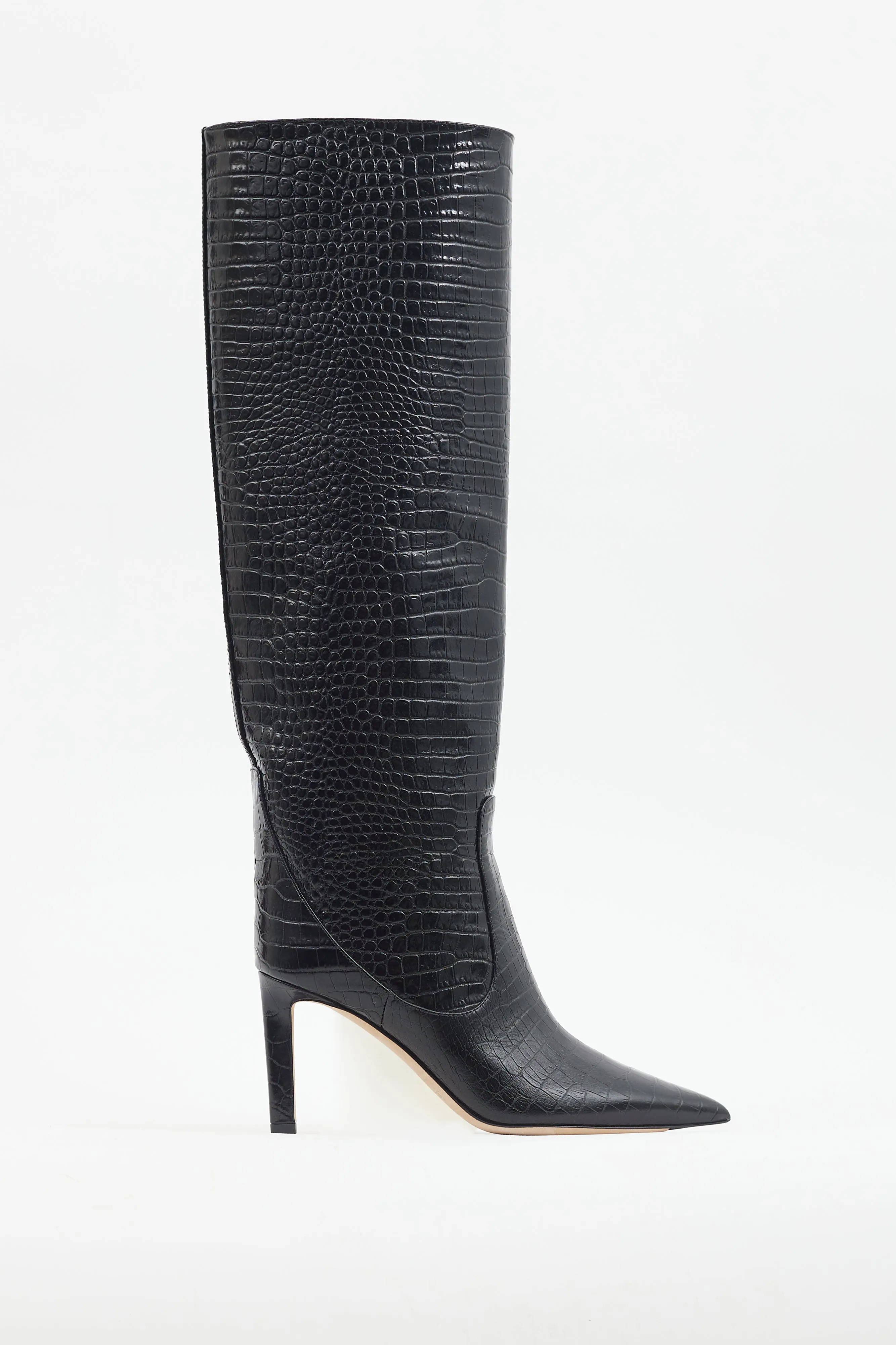 Black Mavis Embossed Knee Boot