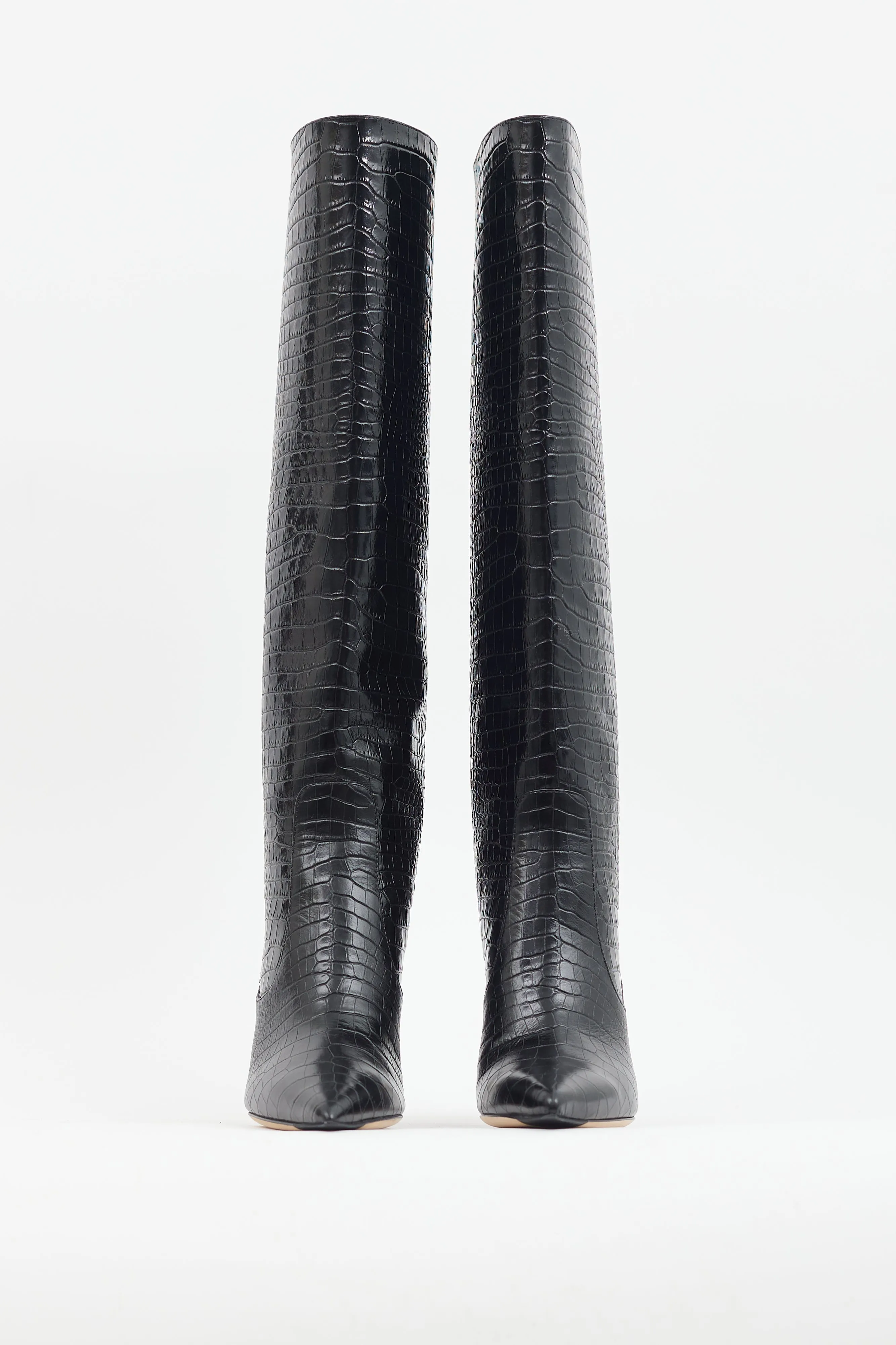 Black Mavis Embossed Knee Boot