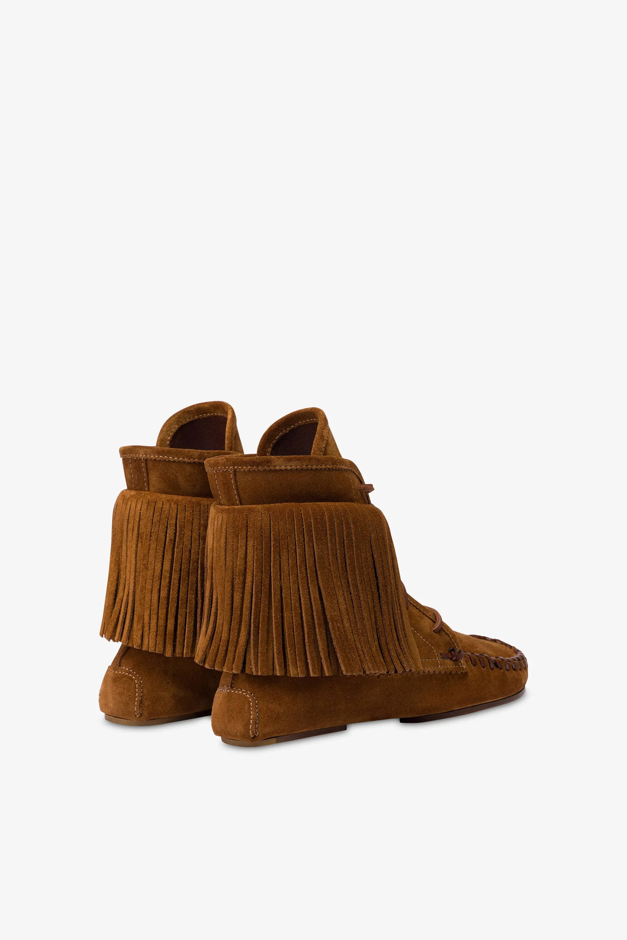 Boots in cognac suede leather