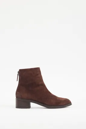 Brown Distressed Suede Ankle Boot