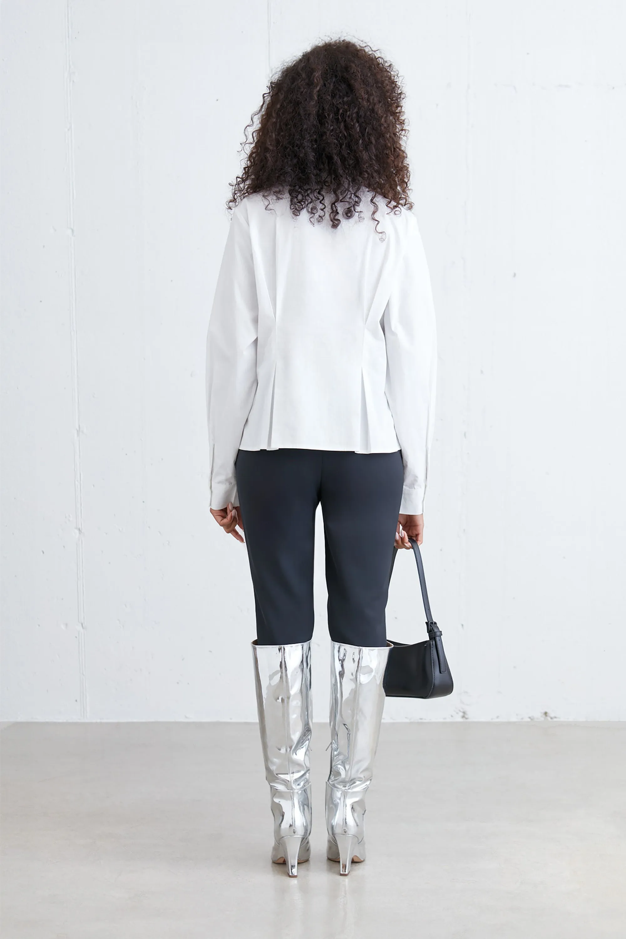 BUSTIER LAYERED POPLIN SHIRT