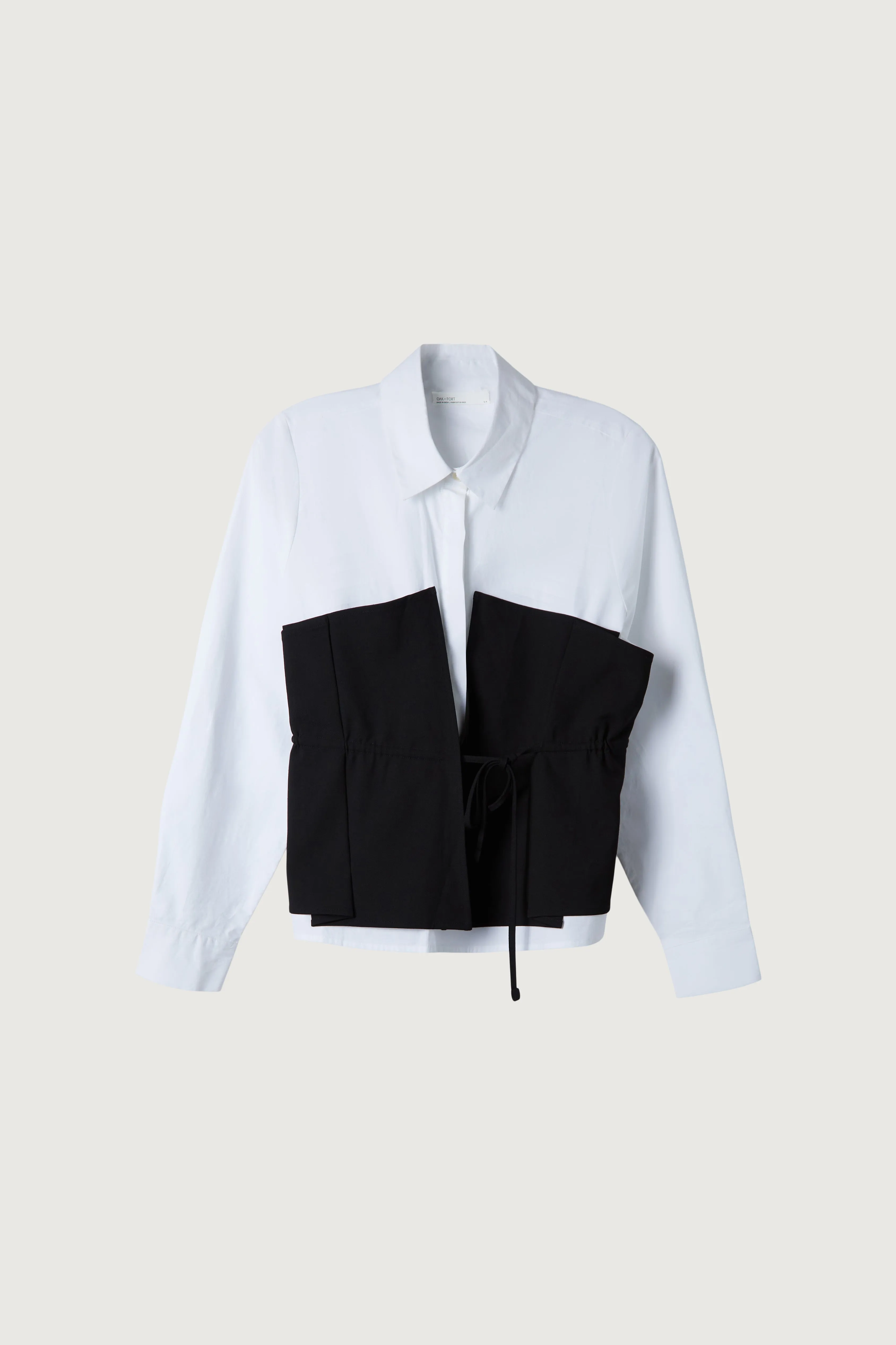 BUSTIER LAYERED POPLIN SHIRT