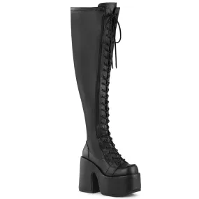 CAMEL-300WC DemoniaCult Black Vegan Leather Sexy Women's Over-the-Knee Boots (Alternative Footwear)