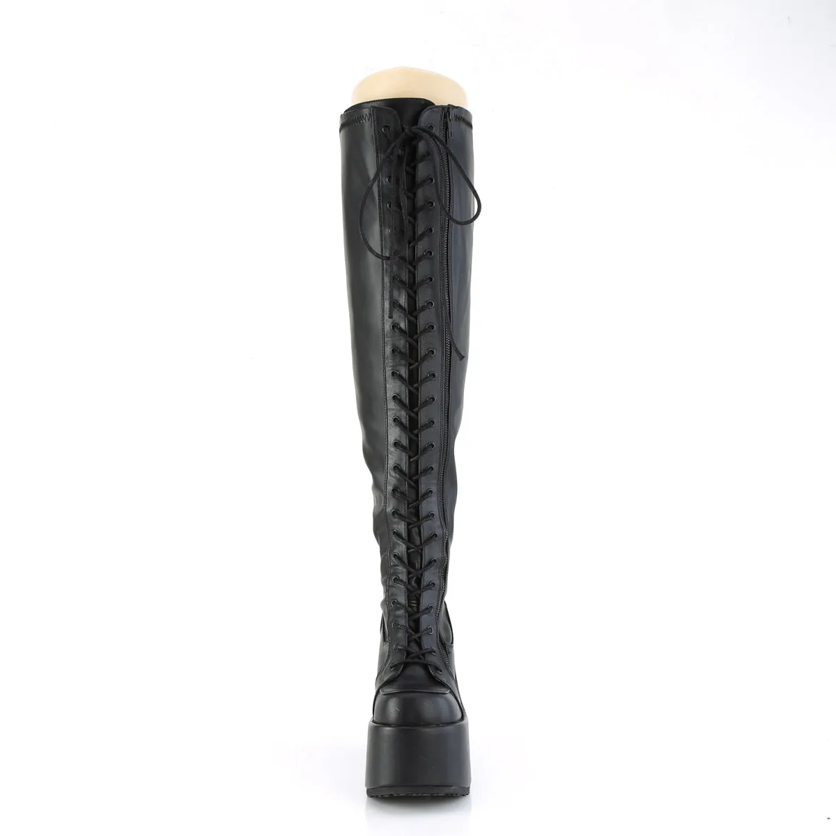 CAMEL-300WC DemoniaCult Black Vegan Leather Sexy Women's Over-the-Knee Boots (Alternative Footwear)