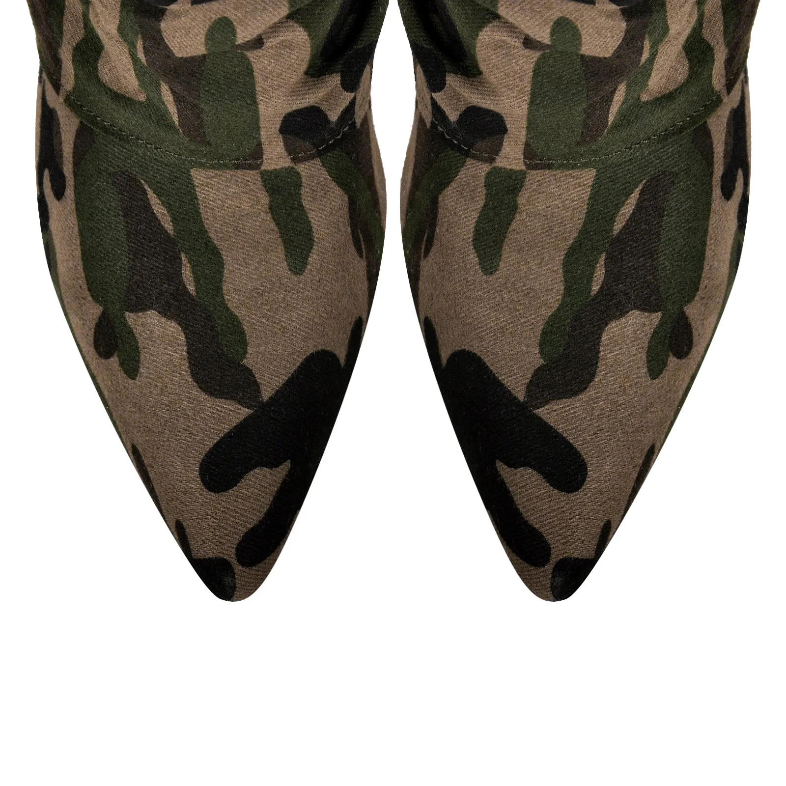 Camouflage Fold Over Wedge Heel Boots