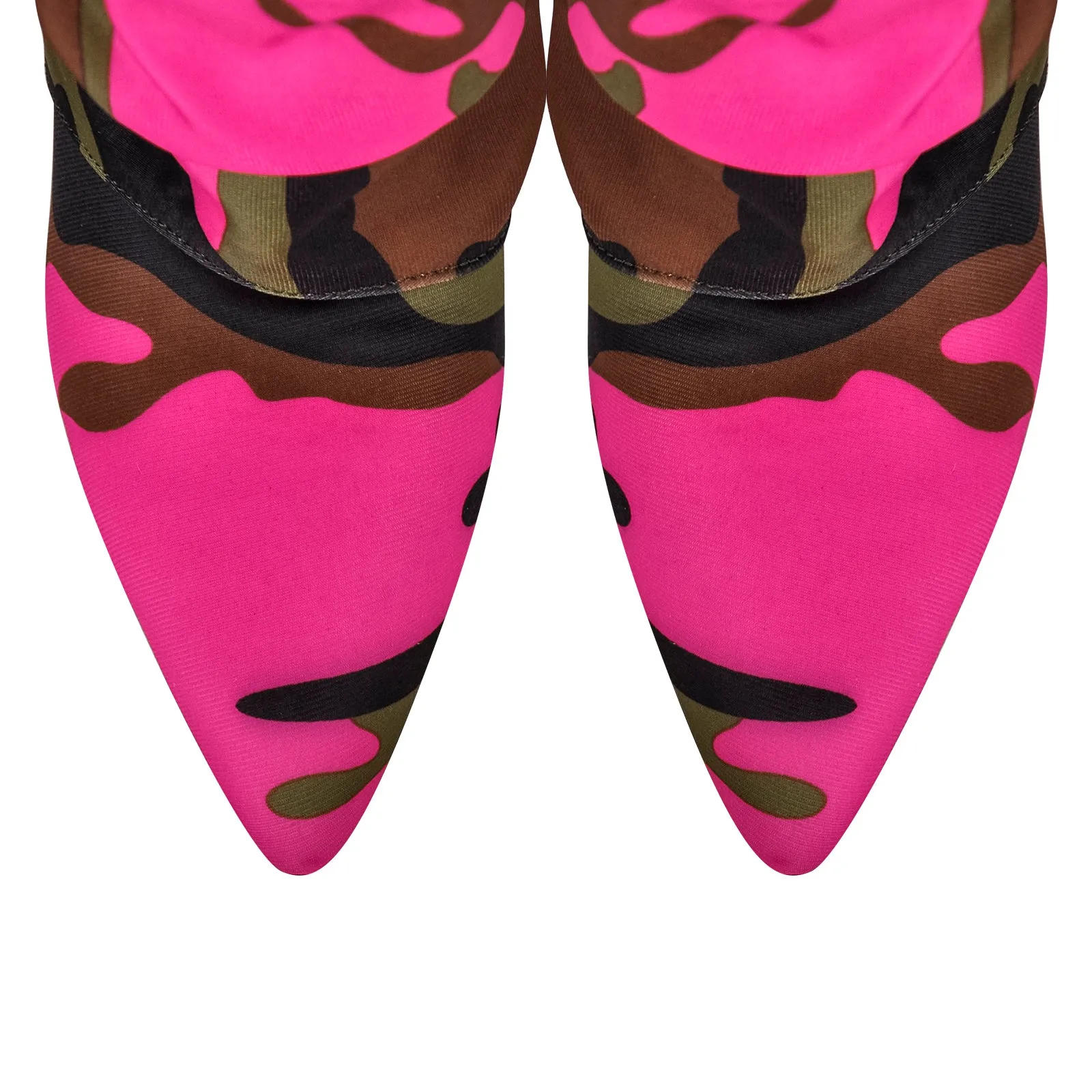 Camouflage Fold Over Wedge Heel Boots