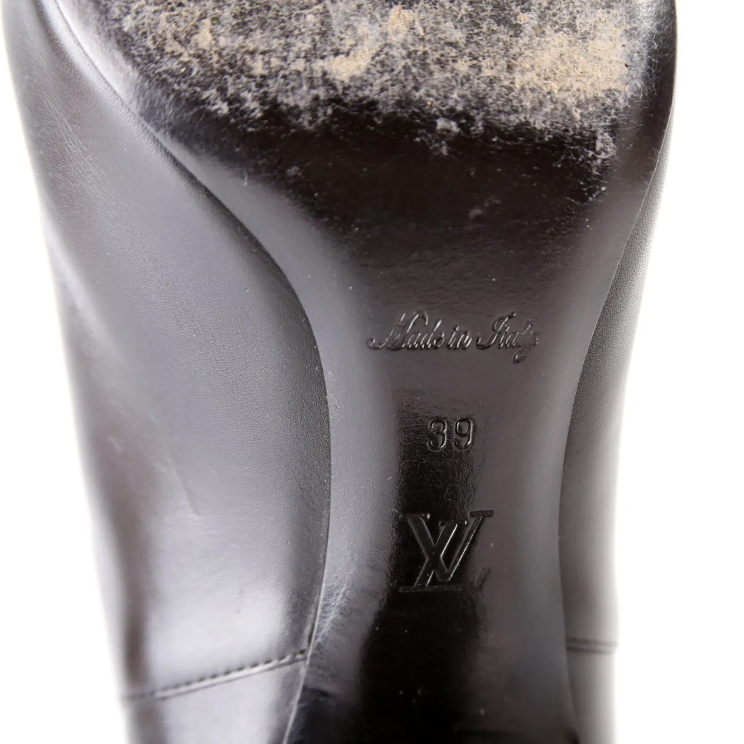 Cap Toe Leather Ankle Booties Size 39