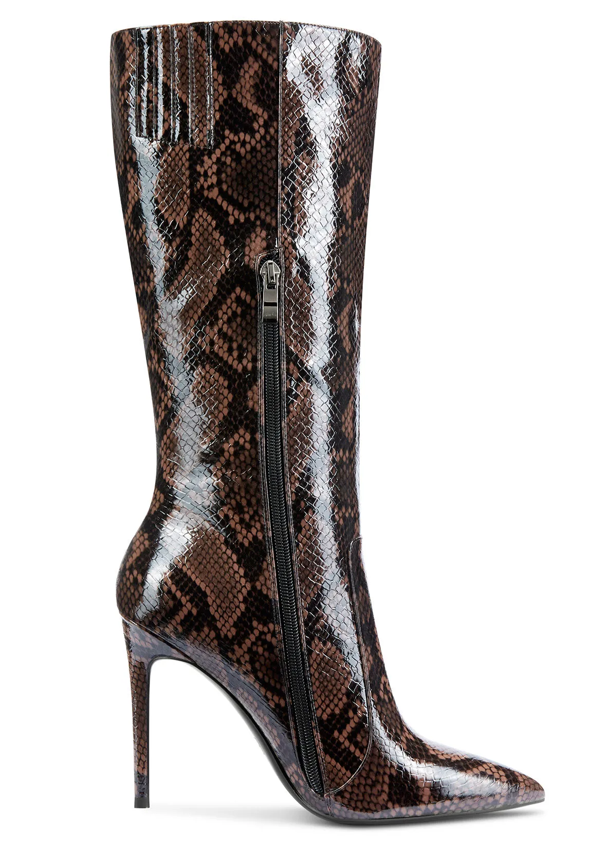 CASTAMERE Womens Knee High Boots High Heels Elegant Pointy Toe Stilettos Boot with Zipper 10CM Heel
