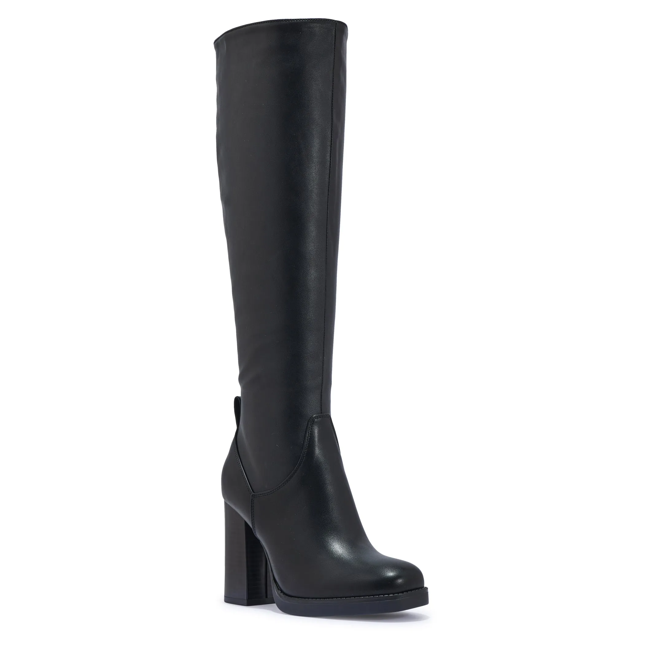 CHAMBORD3 BLOCK HEEL FAUX LEATHER KNEE HIGH BOOTS