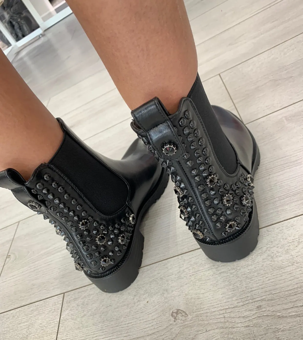 Chelsea stud ankle boots