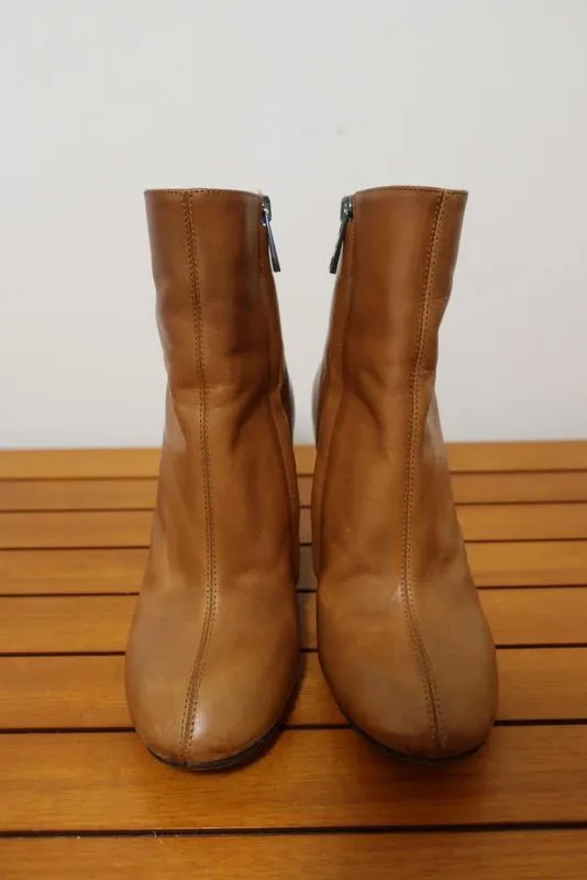 Chloe Ankle Boots Tan Leather Size 36.5 High Heel
