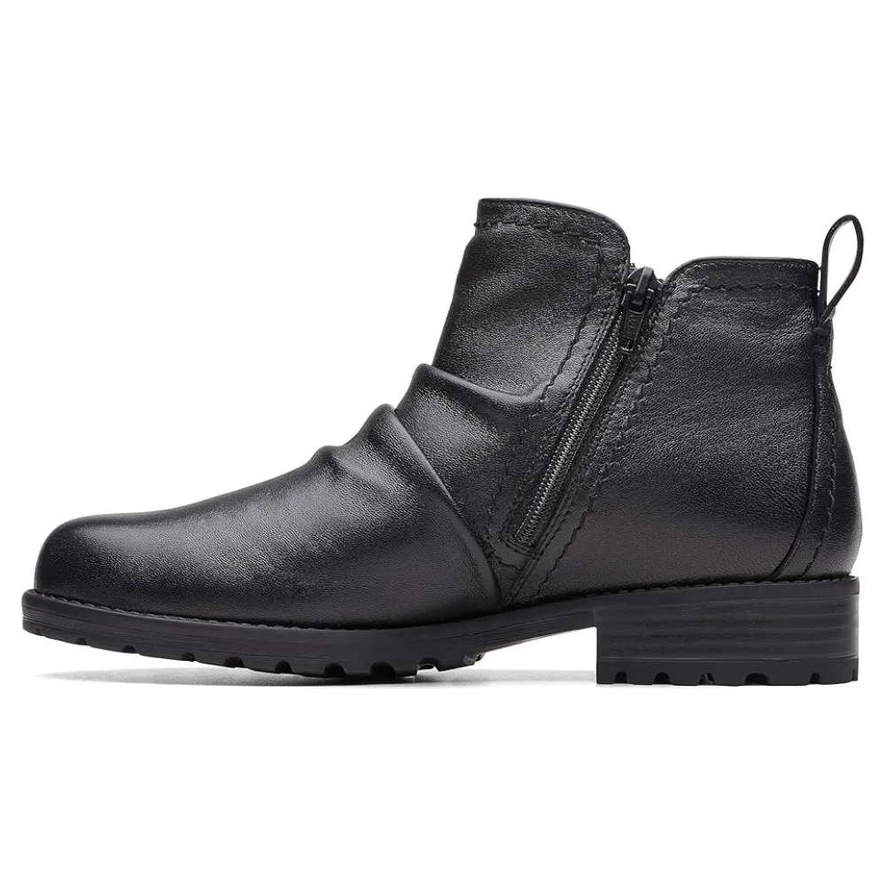 Clarks Aspra Walk Waterproof Black Leather Boot (Women's)