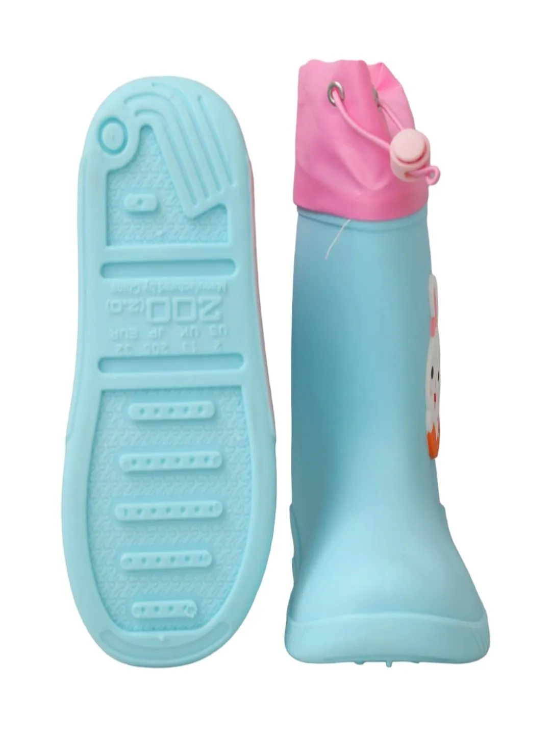 Cute Bunny Themed Blue Rain Boots For Girls